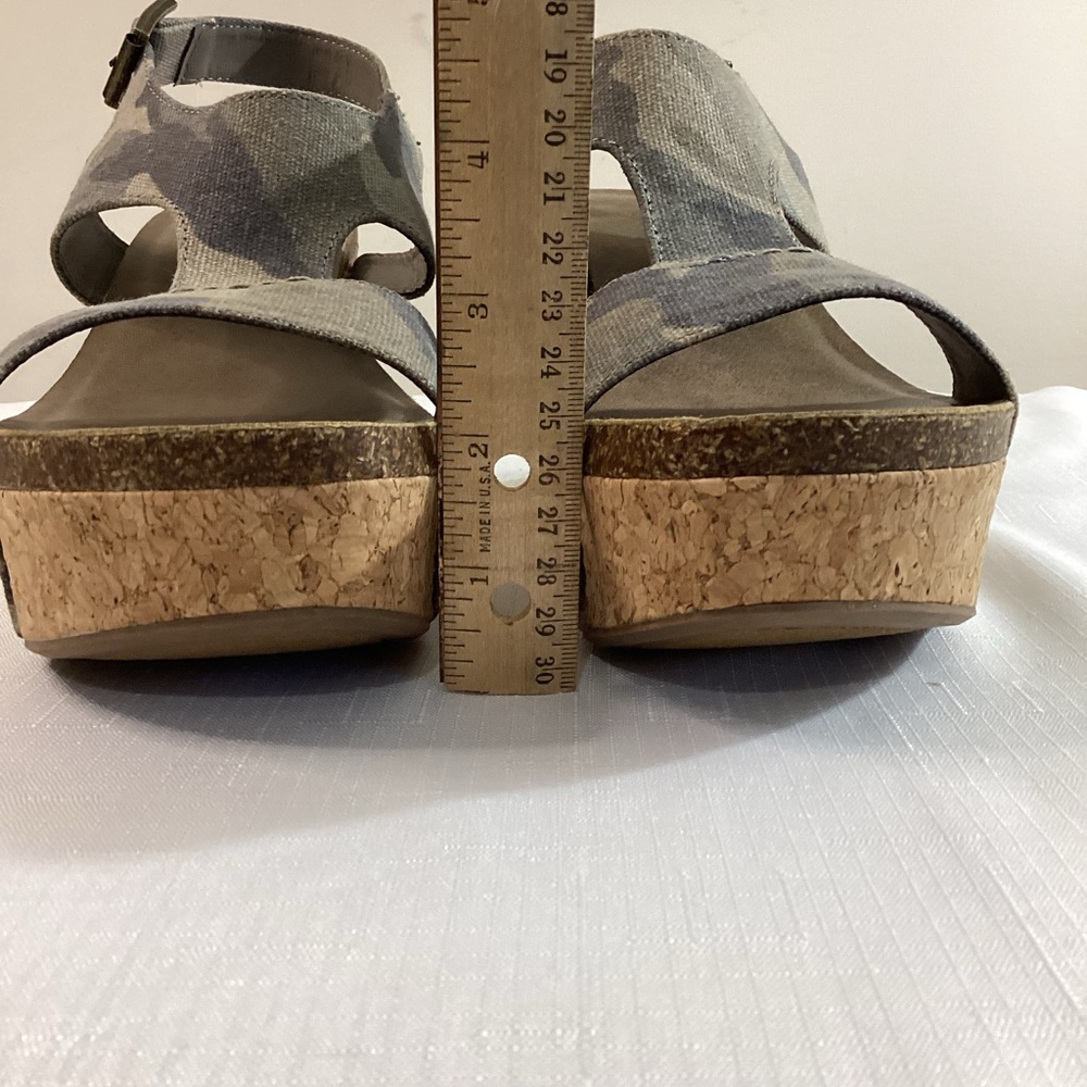 Sugar Camo Fabric Cork Platform Sandals Size 8 - Picture 9 of 15